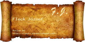 Fleck József névjegykártya